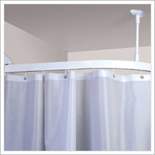 An anti ligature shower curtain rail fitting